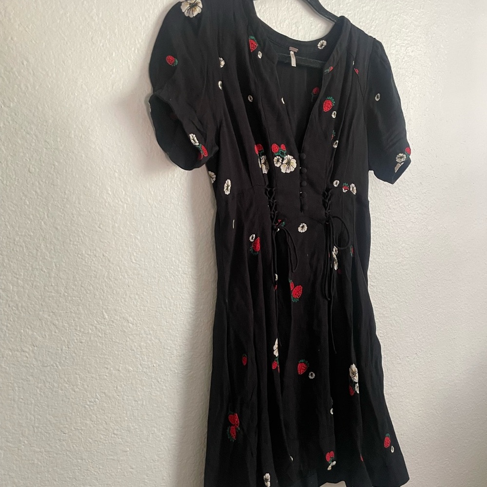 Free People Dream Girl Lace Up Strawberry Dress - Picture 6 of 9